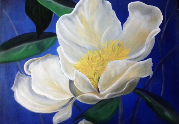 A Bloom (ART-16579-108025) - Handpainted Art Painting - 22in X 18in