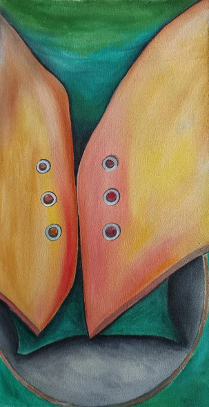 Shoe Close Up Without Less (ART-16531-108045) - Handpainted Art Painting - 12in X 22in