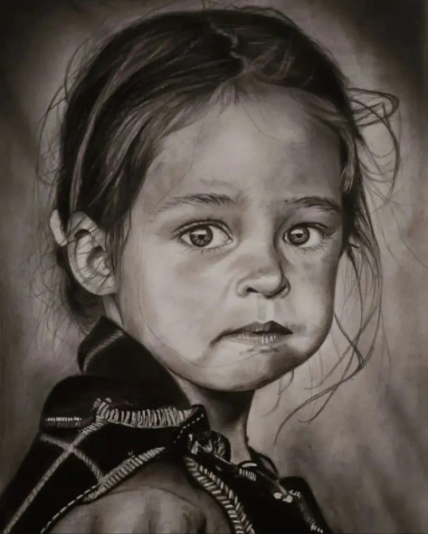 Innocence Of A Village Belle (ART-16636-108293) - Handpainted Art Painting - 8in X 11in