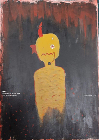 The Tormented Soul (ART-16613-108489) - Handpainted Art Painting - 9in X 13in