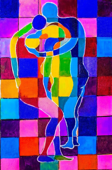 Yes I Am My Brothers Keeper (ART-15198-108538) - Handpainted Art Painting - 12in X 18in