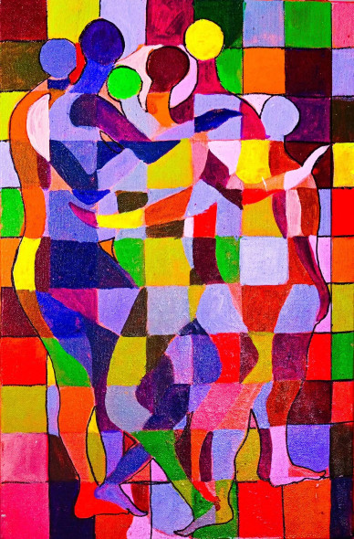 Yes I Am My Brothers Keeper -2 (ART-15198-108539) - Handpainted Art Painting - 12in X 18in