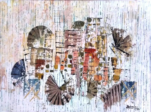Funfair (ART-8435-108637) - Handpainted Art Painting - 31in X 22in