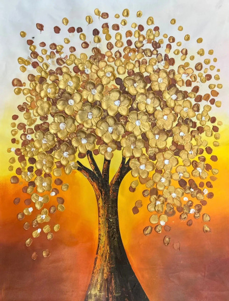 Tree Painting (ART-6706-108702) - Handpainted Art Painting - 24in X 36in