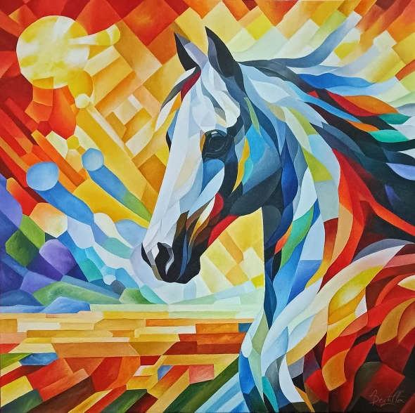 Colours Of Freedom (ART-8356-108733) - Handpainted Art Painting - 32in X 32in