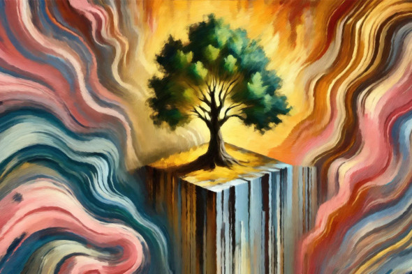 The Golden Tree Of Progress (PRT-15697-108749) - Canvas Art Print - 42in X 28in