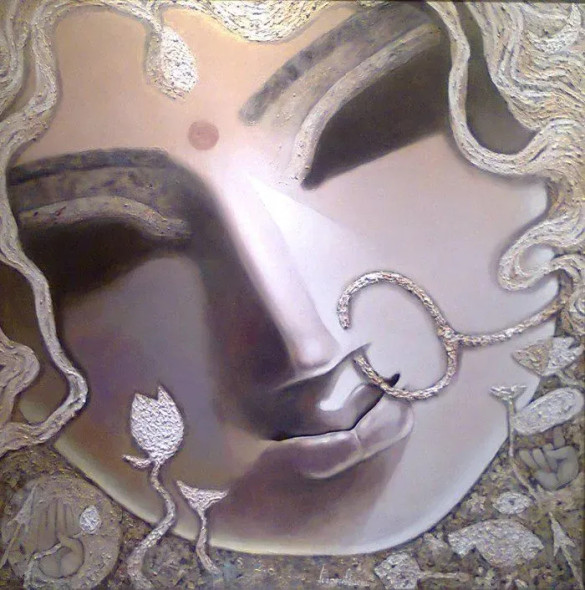 SHAKTI (ART-1469-108867) - Handpainted Art Painting - 40in X 40in