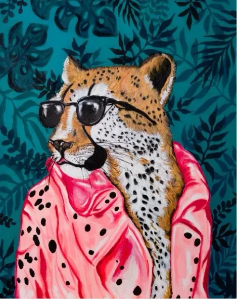 Leopardo Di Cat Rio | Pet Gala (PRT-16516-109128) - Canvas Art Print - 23in X 30in