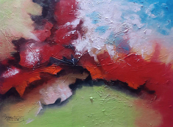 Abstract 25 (ART-1230-109264) - Handpainted Art Painting - 24in X 18in