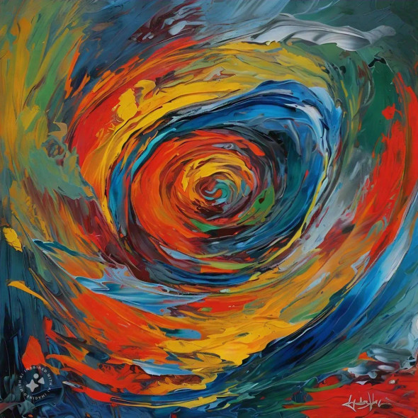 ABSTRACT 013 (PRT-16612-109285) - Canvas Art Print - 24in X 24in