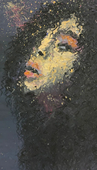 HIGH MESS - SELF PORTRAIT - OIL PAINTING (ART-1538-109311) - Handpainted Art Painting - 18in X 30in