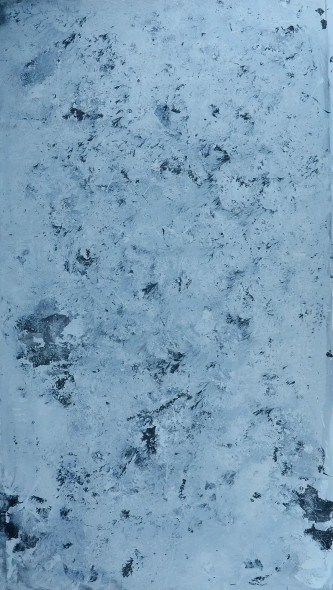 SNOW PEAKED MOUNTAINS- ABSTRACT PAINTING (ART-1538-109308) - Handpainted Art Painting - 18in X 32in