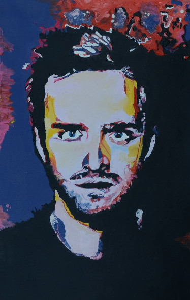 AARON P - JESSE PINKMAN - OIL PORTRAIT (ART-1538-109306) - Handpainted Art Painting - 14in X 21in