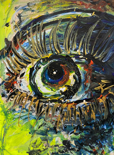 THE EYE 04 - ACRYLIC PAINTING (ART-1538-109327) - Handpainted Art Painting - 17in X 24in