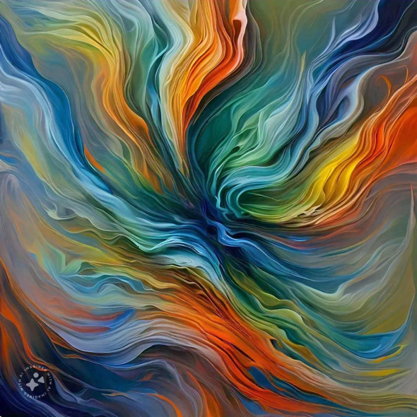 Abstract 038 (PRT-16612-109510) - Canvas Art Print - 24in X 24in