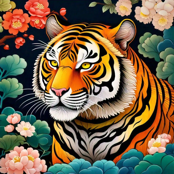 Korean Traditional Art 001 (PRT-16612-109563) - Canvas Art Print - 24in X 24in