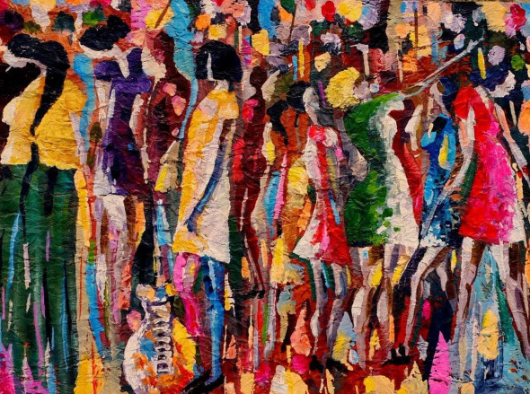 Pandemonium (ART-16821-109531) - Handpainted Art Painting - 28in X 22in
