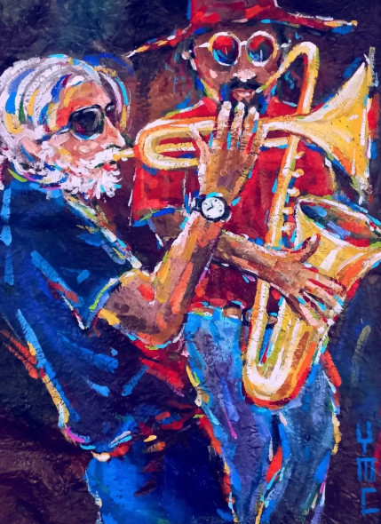 Jazzy! (ART-16821-109534) - Handpainted Art Painting - 21in X 27in