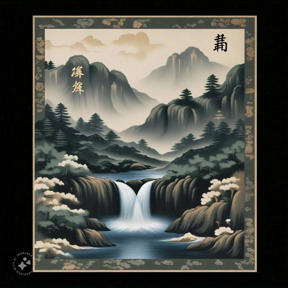Oriental Art 002 (PRT-16612-109635) - Canvas Art Print - 18in X 18in