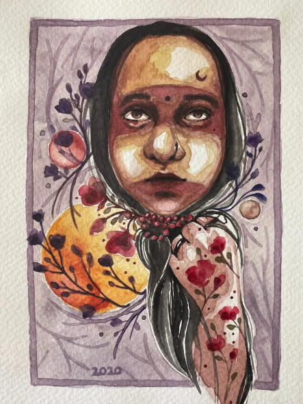 Spring (ART-16201-109697) - Handpainted Art Painting - 8in X 10in