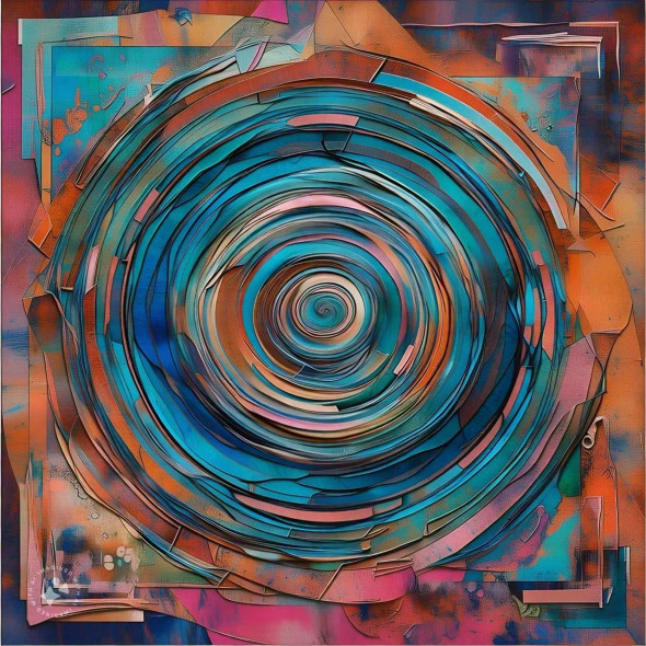 Abstract 0057 (PRT-16612-109711) - Canvas Art Print - 24in X 24in