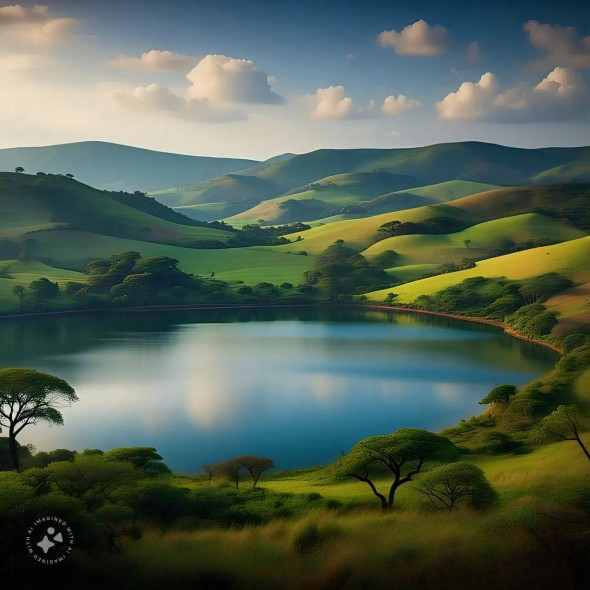 Landscape 0012 (PRT-16612-109743) - Canvas Art Print - 24in X 24in