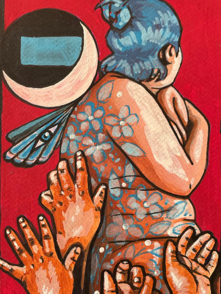 Dream (ART-16201-109801) - Handpainted Art Painting - 8in X 10in