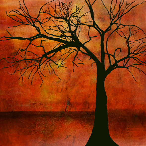 Dusktree - 32in X 32in,28ABT146_3232,Red, Pink, Orange,80X80,Abstract Art Canvas Painting