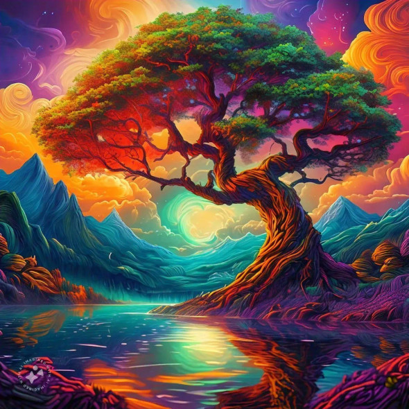 Landscape 0025 (PRT-16612-110132) - Canvas Art Print - 24in X 24in
