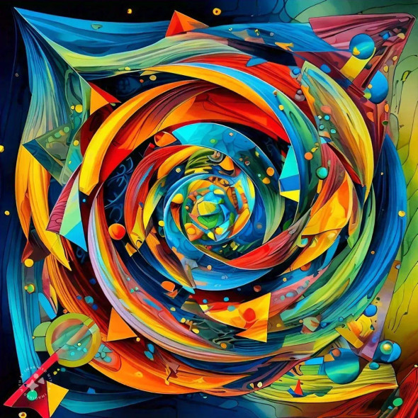 Abstract 0066 (PRT-16612-110080) - Canvas Art Print - 24in X 24in