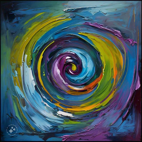 Abstract 0067 (PRT-16612-110082) - Canvas Art Print - 24in X 24in