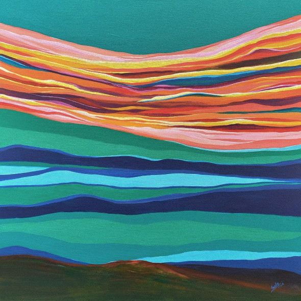 Waves  Of Morning (ART-464-110256) - Handpainted Art Painting - 24in X 24in