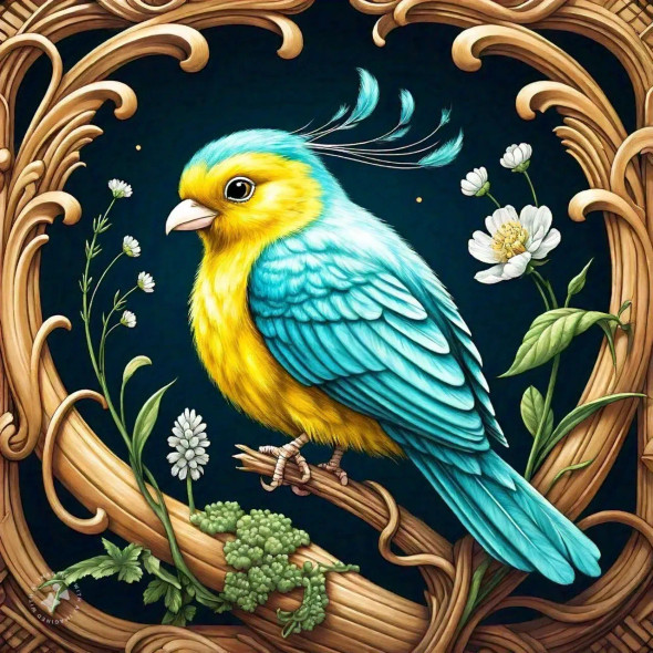 Illustrative Art 0006 (PRT-16612-110421) - Canvas Art Print - 24in X 24in