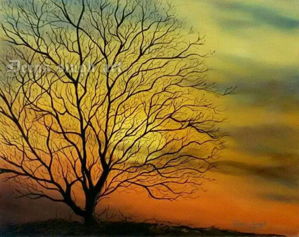 After Autumn (ART-8424-110575) - Handpainted Art Painting - 30in X 24in