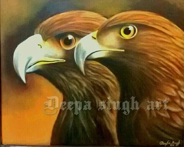 Eagle Eye (ART-8424-110578) - Handpainted Art Painting - 30in X 24in