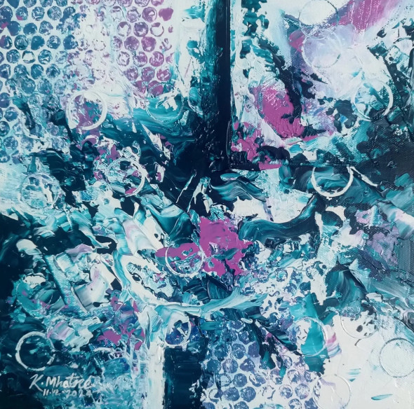 Abstract 48 (ART-1230-110795) - Handpainted Art Painting - 12in X 12in