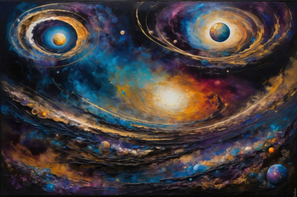 Cosmic Dance Of Gravity (PRT-15697-110804) - Canvas Art Print - 36in X 24in