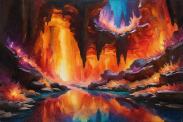 Cavern Of Radiant Quartz Crystals (PRT-16861-111001) - Canvas Art Print - 36in X 24in