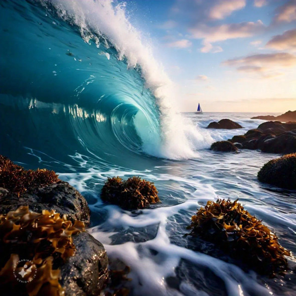 Atlantic Art 001 (PRT-16612-111139) - Canvas Art Print - 24in X 24in