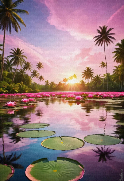 Peaceful Reflections 01 (PRT-15697-110987) - Canvas Art Print - 41in X 60in