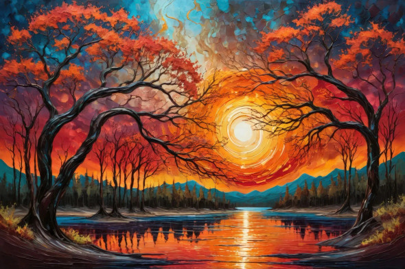 The Mystical Glow Of Nature's Canvas (PRT-15697-111127) - Canvas Art Print - 36in X 24in