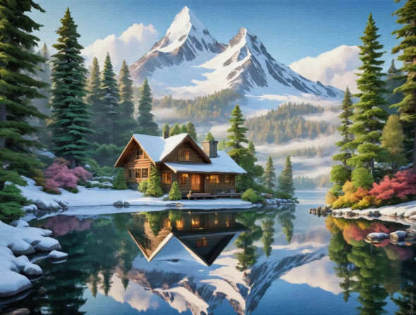 Reflecting Nature’s Beauty (PRT-15697-110995) - Canvas Art Print - 60in X 45in