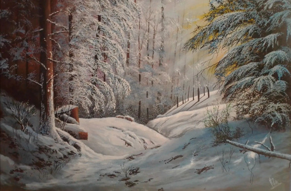 Young Winter (ART-5868-111509) - Handpainted Art Painting - 48in X 35in