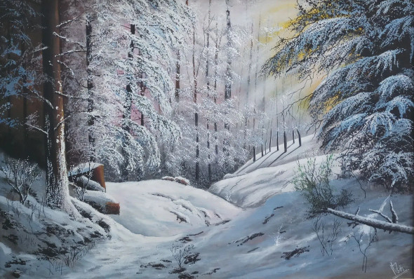 Young Winter (ART-5868-111509) - Handpainted Art Painting - 35in X 23in