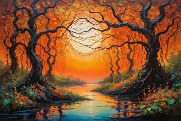 Buy Where Colors Dance In Sunset's Gleam 09 - Vivid Landscape Art