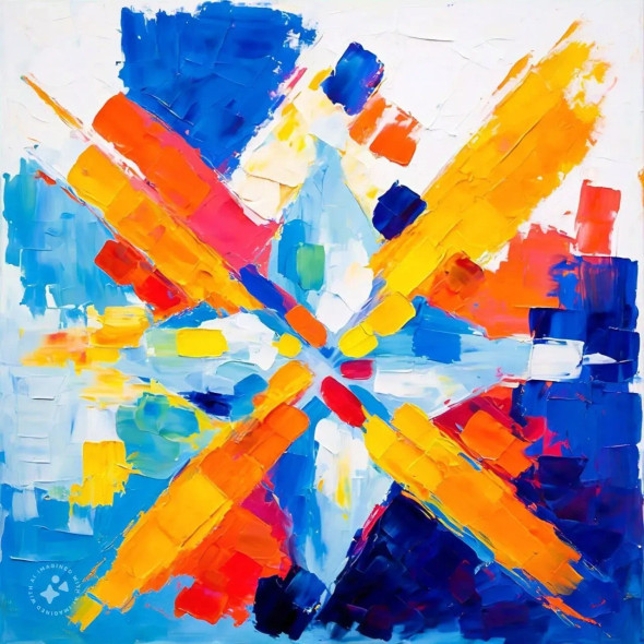 Abstract 0074 (PRT-16612-111537) - Canvas Art Print - 24in X 24in
