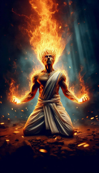 Burning Ancient (PRT-8991-111220) - Canvas Art Print - 34in X 60in