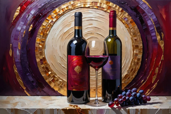 Wine Whispers Stories Of Elegance (PRT-15697-111613) - Canvas Art Print - 48in X 32in
