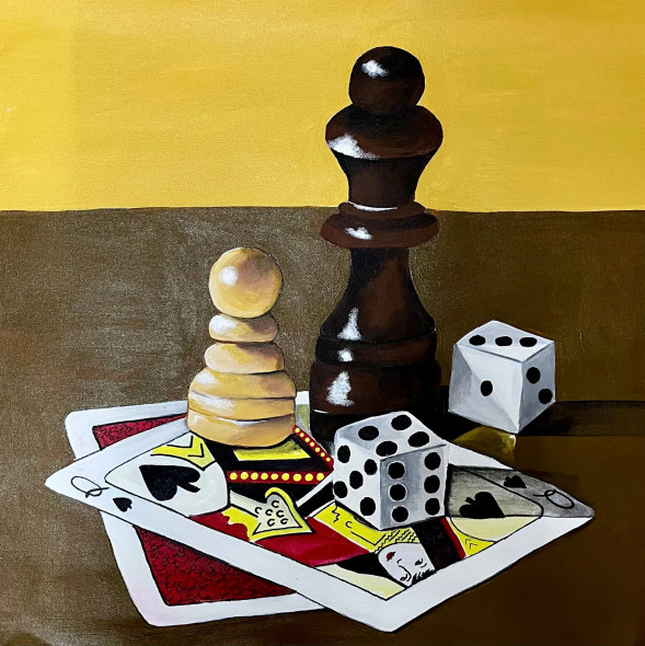 Chess Cards Ludo (PRT-15908-111868) - Canvas Art Print - 24in X 24in