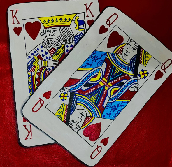 Cards (PRT-15908-111872) - Canvas Art Print - 24in X 23in